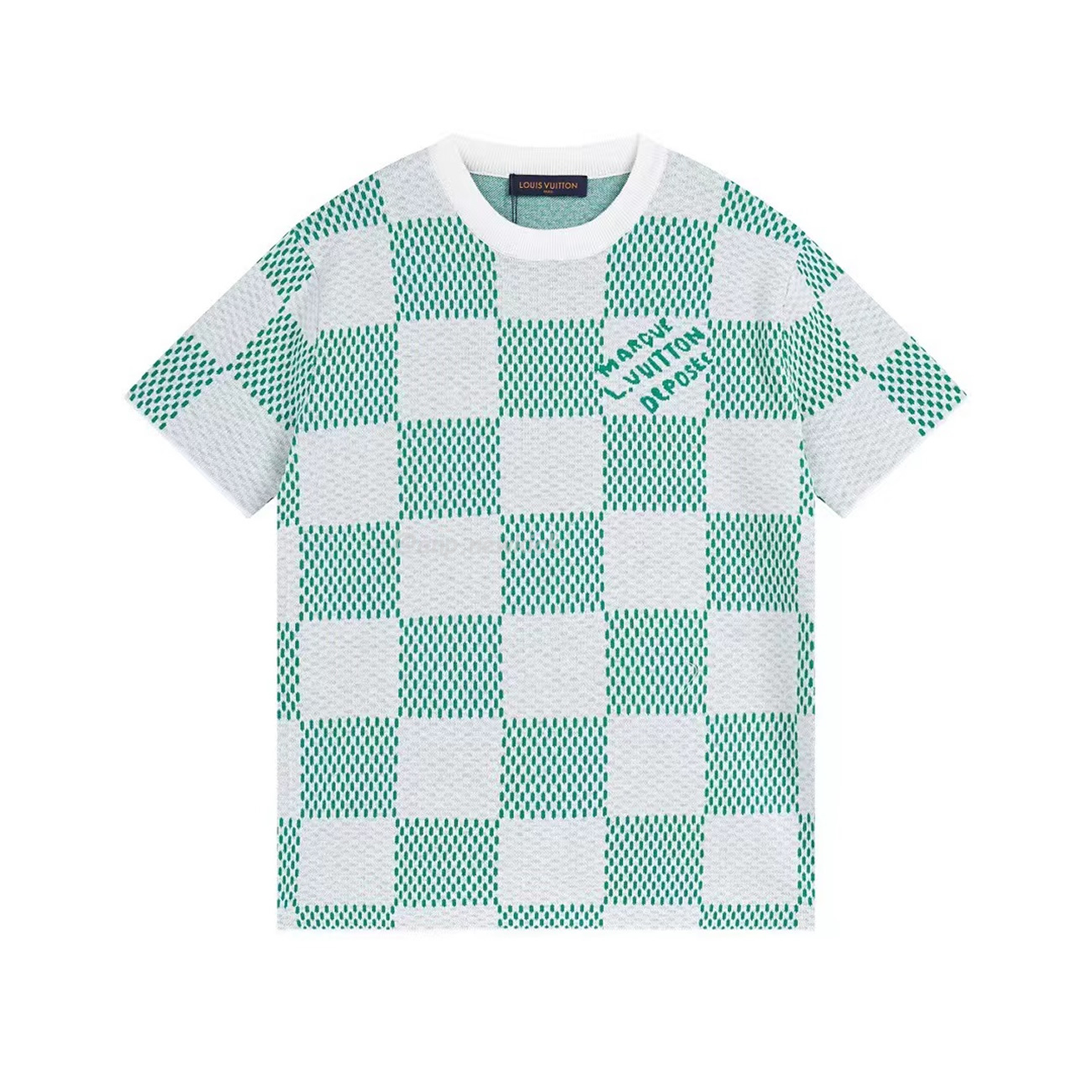 Louis Vuitton Round Necked Checkerboard T Shirt (6) - newkick.app